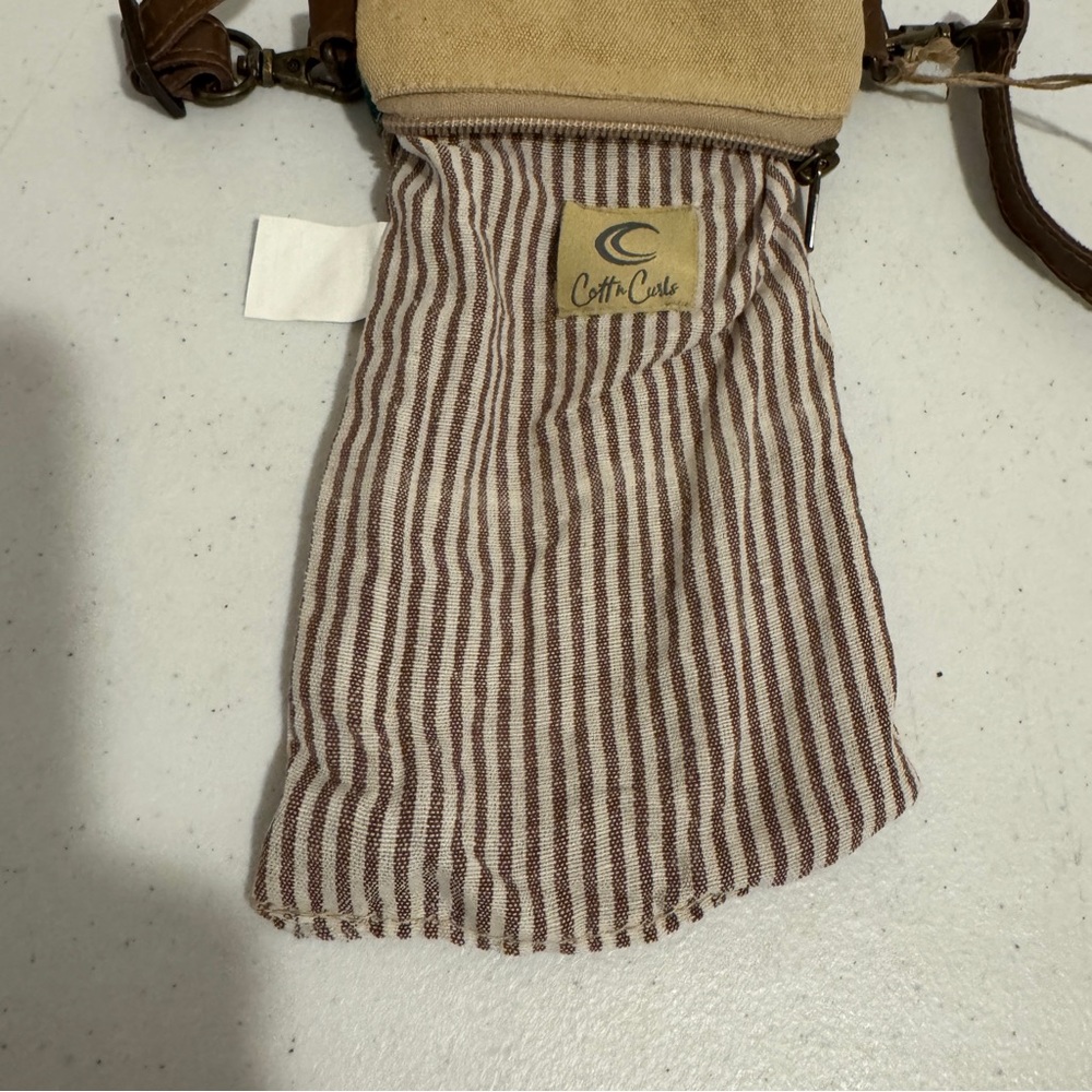 Cott N Curls Daisy Coin Purse Flower Bag Zipper 8x5 Cotton Leather Beach Summer - Picture 7 of 9